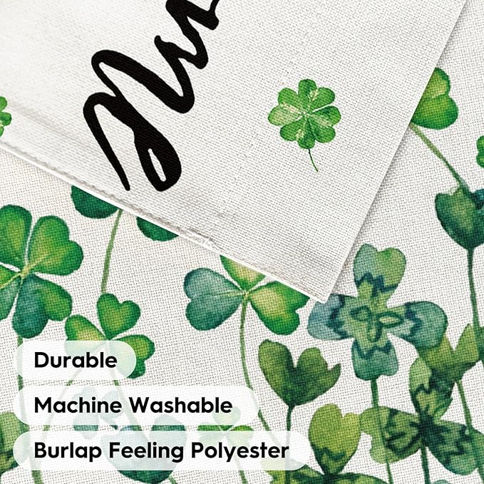 AVOIN colorlife St Patricks Day House Flag 28x40 Inch Double Sided Outside, Shamrocks Four-leaf Clovers Welcome Yard Outdoor Flag