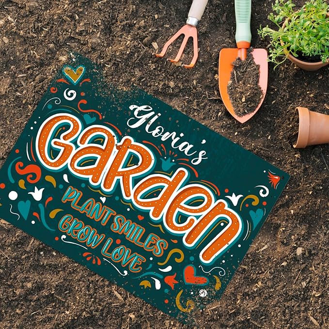 Custom Garden Signs, Personalized Sign For Garden, Mom, Her Or Girlfriend Sign, 10x14 Inches, Rust Free .040 Aluminum, Fade Resistant, Made in USA by Sigo Signs