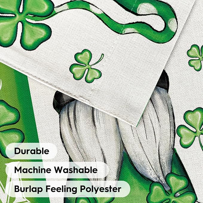 AVOIN colorlife Welcome St Patricks Day Garden Flag 12x18 Inch Double Sided, Leprechaun Gnome Shamrock Lucky Clover Holiday Yard Outdoor Flag