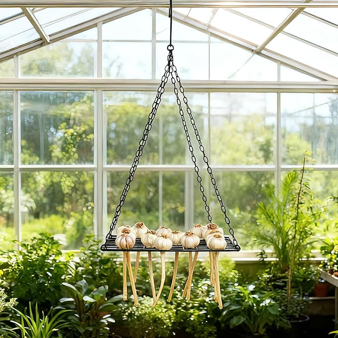 Herb Drying Rack - Hanging Mesh Dryer for Garlic, Onion, Herbs, and Plants - Space-Saving Design (14.5x28 inches) - Perfect for Kitchen and Garden Use - Easy to Clean and Store