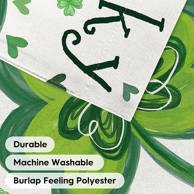 AVOIN colorlife St Patricks Day House Flag 28x40 Inch Double Sided Outside, Lucky Clover Shamrock Holiday Yard Outdoor Flag