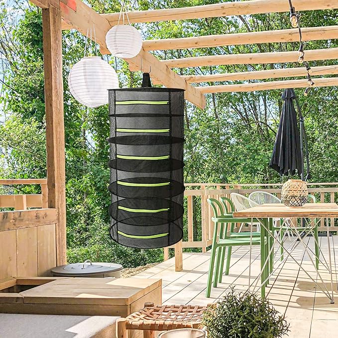 2 PCS Herb Drying Rack 6 Layers Mesh Hanging with Zipper Opening, Herb Dry Net for Drying Herb Plant Bud Flower Food Meat Fruits & Tea with Hooks and Garden Scissor