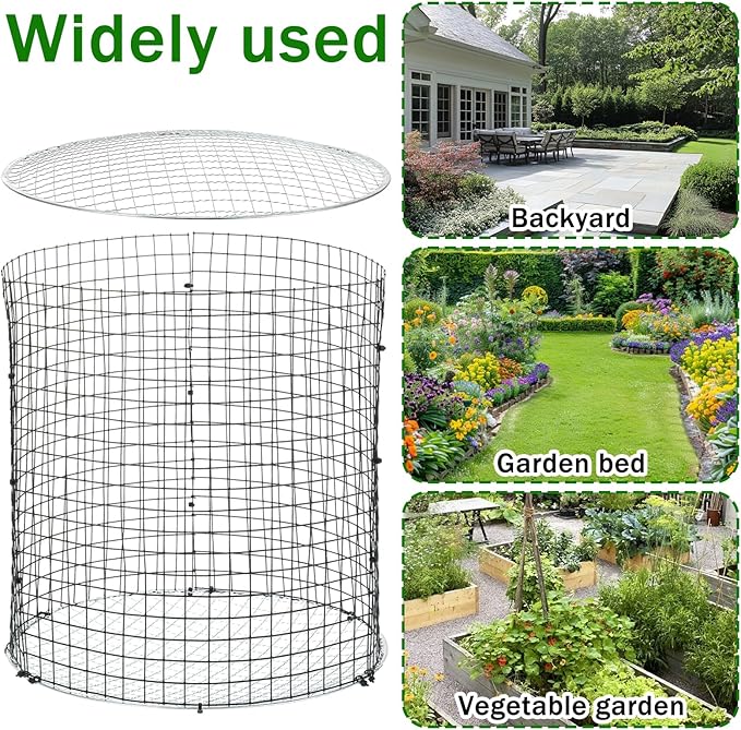 6PCS Inground Worm Composter, 11.8x11.8 Inch Outdoor Metal Compost Bin for Garden Beds Detachable Vermicomposting Bin for Recycling Kitchen Food Waste