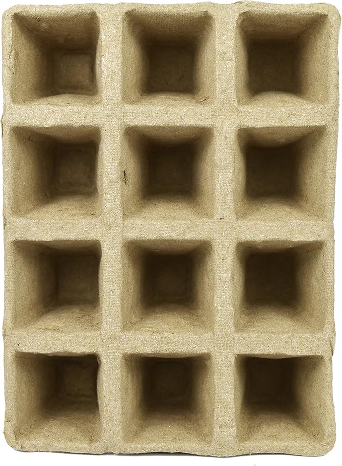 Set of 6 Biodegradable Eco Friendly Peat Pots! 3" 12 Pot Tray - Recycled Non Bleached Peat Pots Perfect for Seed Germination! No Transplanting Required - No More Damaged Roots!