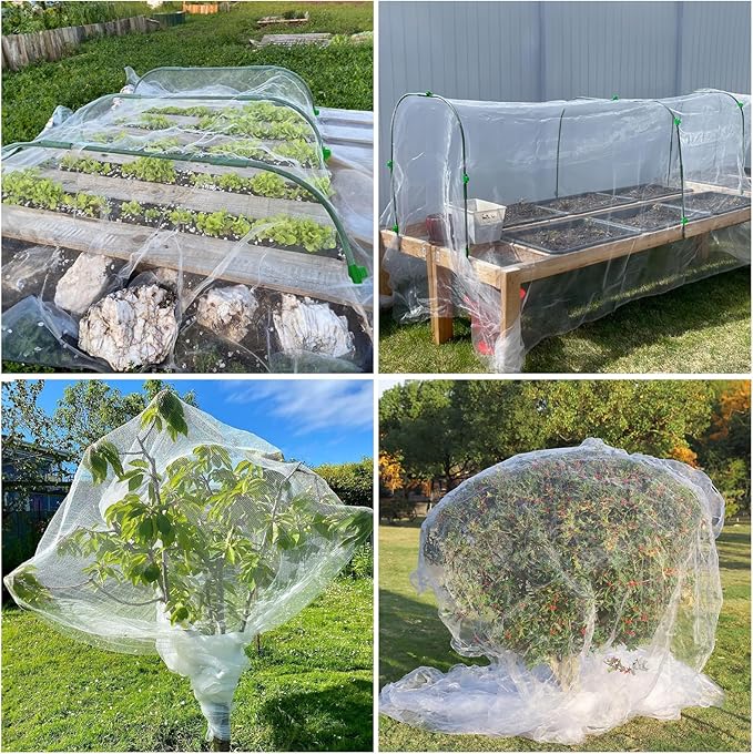 GonLei Garden Netting 2Pack 10X30FTPlants Garden Mesh Berry Netting Outdoor Mosquito Net,Garden Bed Fruit Tree Blueberry Shrubs Netting Plant Covers Row Vegetables Protection Barrier Net