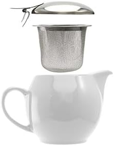 Zero Japan Bee House Round Teapot For One, 15 Oz - Ceramic Tea Pot with Stainless Steel Lid and Infuser, Dishwasher and Microwave Safe Tea Pots (Stone Gray)
