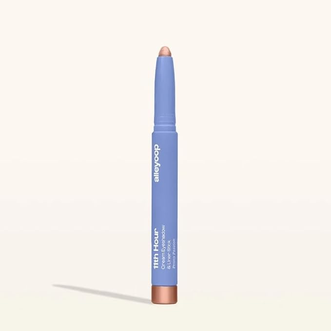 ALLEYOOP 11th Hour Waterproof Cream Eyeshadow Stick – Long-Lasting Eye Shadow Pencil & Eyeliner, Cream to Powder Stick & Highlighter – Smudge-Proof Eyeshadow Shimmer, Penny Passion Shimmer