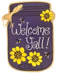 Briarwood Lane Welcome Y'all Jar Spring Burlap House Flag