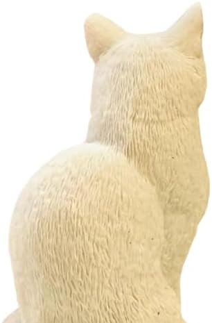 Cat Resin Outdoor Tree Sculpture Gift Garden Terrace Lawn Outdoor Cat Statue (White)