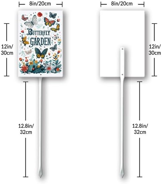 Uptell Aluminium Yard Sign Pollinator Friendly Garden Sign 8x12inch Outdoor Natural Retro Metal Signs Yard Grass Lawn Art And 12.8" Stake Kit