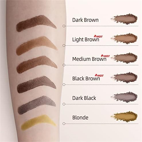 Eyebrow Stamp Stencil Kit - Eye Brow Stencil Kits with Eyebrow Blush, Long-lasting Waterproof & Smudge-Proof Eyebrow Shaping Kit with 24 Reusable Eyebrow Stencils for Perfect Brow (Light Brown)
