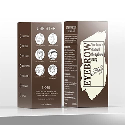 Eyebrow Stamp Stencil Kit - Eye Brow Stencil Kit for Beginners, Brow Stencil and Stamp Kit Long-lasting, Smudge-Proof & Waterproof, 24 Reusable Eyebrow Shapes Stencils for Perfect Brow (Light Brown)