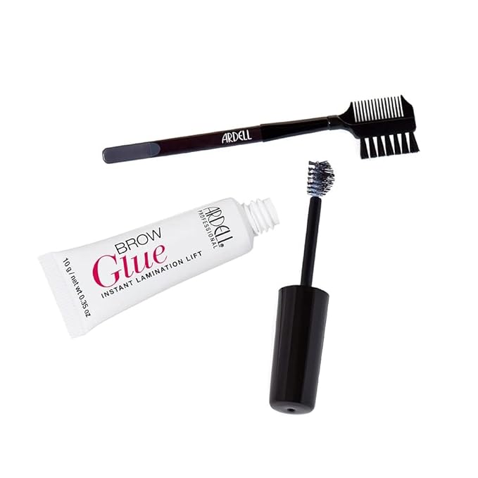 Ardell Brow Glue – Clear Eyebrow Gel for Instant Lamination Lift with Styling Brush, All day Extreme Hold Brow Gel for Fluffy Defined Brows, 0.35 oz