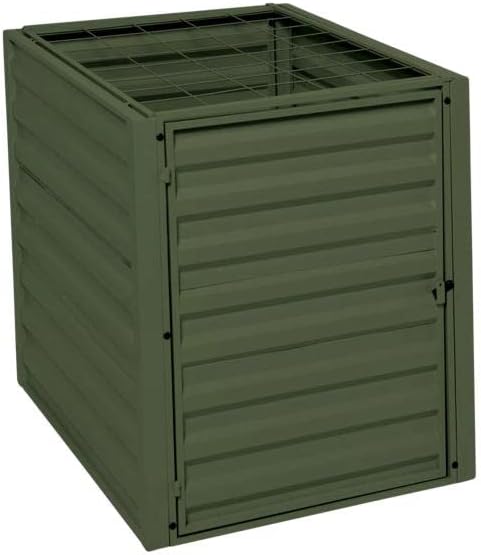 Gardener's Supply Company Single Bin Composter | Heavy Duty Galvanized Steel Outdoor Compost System with Optimal Water and Airflow | Best for Backyard Garden Organic Waste Composting