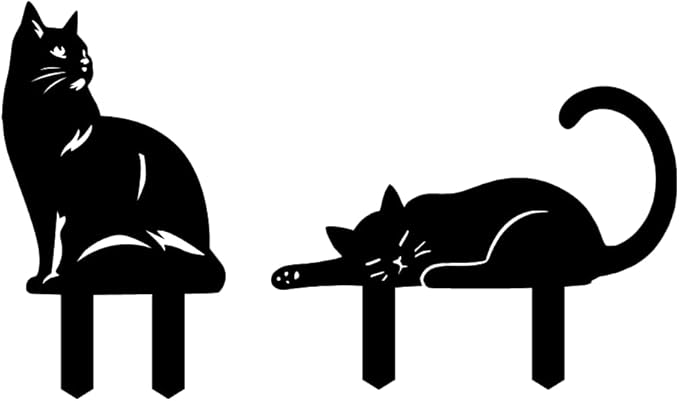 for Women Cat Metal Decorative Garden Stakes Cat Unique Gifts for Men Silhouette Statues for Yard Art, Outside, Patio, Outdoor Decor, Garden Decorations, Lawn Ornaments
