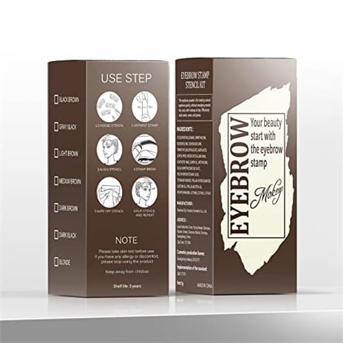 Eyebrow Stamp Stencil Kit - Eye Brow Stencil Kit for Beginners, Brow Stencil and Stamp Kit Long-lasting, Smudge-Proof & Waterproof, 24 Reusable Eyebrow Shapes Stencils for Perfect Brow (Medium)