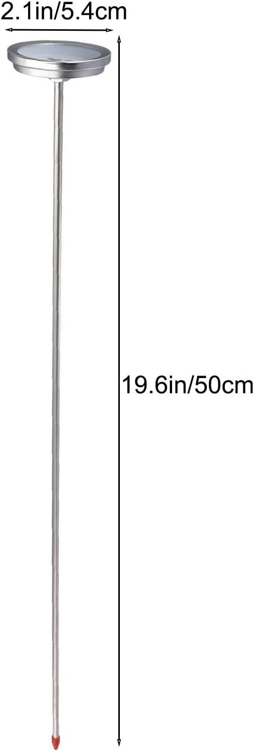 Soil Thermometer Stainless Steel Extra Long Probe Temperature Gauge for Compost Garden Lawn No Battery Required