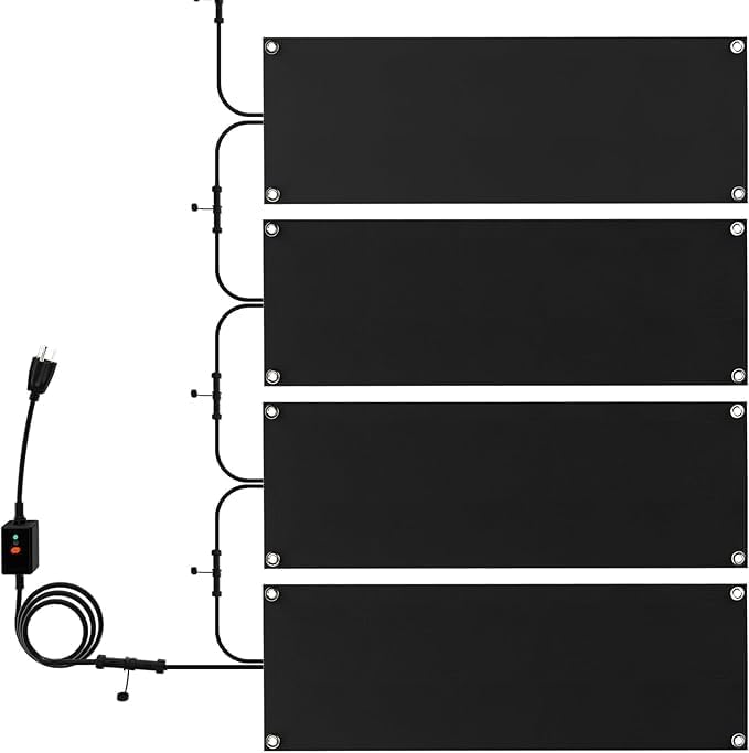 Snow Melting Mats, Heated Outdoor Mats for Walkways, Electric Snow Melting Mats for Decks and Sidewalks, Trusted No-Slip Snow and Ice Melt Heated Sidewalk Mat (10 x 30) 4PCS
