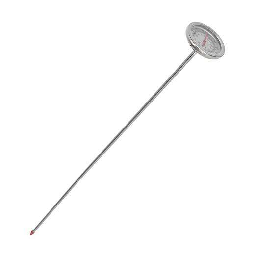 Stainless Steel Long Stem Compost Soil Thermometer for Gardening 50cm Probe Rapid Temperature Measuring Tool for Soil and Compost