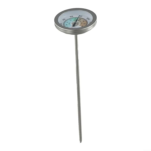 Stainless Steel Compost Soil Thermometer,with 200mm Probe for Garden Outdoor Plant Care Temperature Range 40°F-180°F(earthworms)