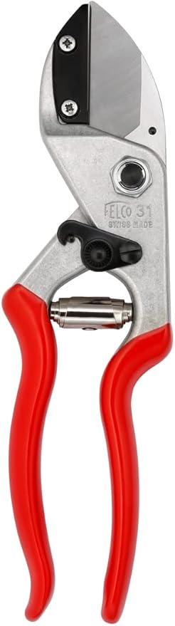 Felco F31 Pruning Shears – 8.3" Garden Clippers with Anvil Blade for Dry & Hard Wood | Hand Pruner for Gardening | Garden Tool Cutter with Aluminum Handle, Alloy Steel Blade, High-Torque Cutting Power