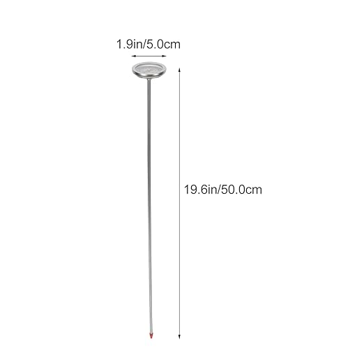 Stainless Steel Long Stem Compost Soil Thermometer for Gardening 50cm Probe Rapid Temperature Measuring Tool for Soil and Compost