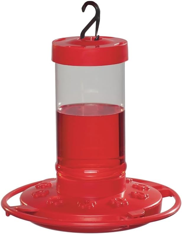 Rocky Mountain Goods Hummingbird Feeder – 16 oz Bright Red Plastic – Wide Mouth for Easy Filling and Cleaning – Includes S-Hook – Multiple Feeding Ports for More Hummingbirds