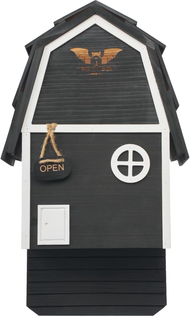 Big Bat Box - Bat Barn Junior 2 Chamber, Compact Bat House for Outside - Artificial Roost Kit for Wall-Mount - Bat Houses for Backyards
