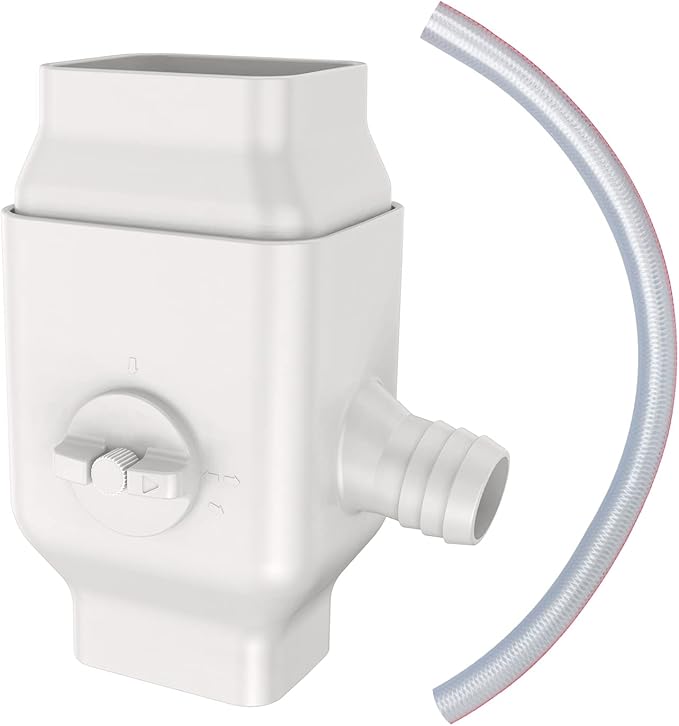 Gutter Downspout Diverter Fits for 2"x3" Standard Downspout, Rainwater Collection System with Adjustable Valve, Rainwater Diverter to Direct Water into Rain Barrel, 4ft. 1-1/4” Hose