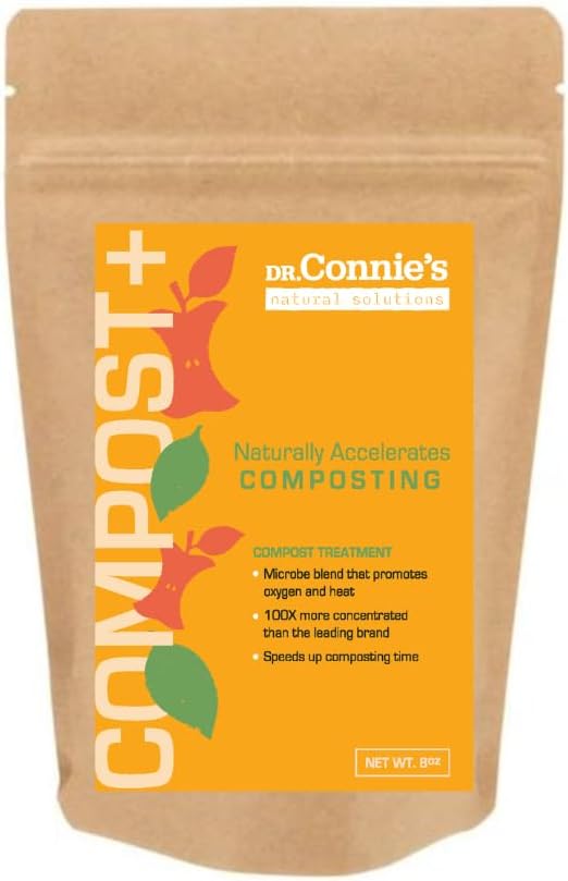 Dr. Connie's Compost+ Starter Kit | Natural Compost Starter & Accelerator | Includes Soil Additive & Composting Guide | All-Natural, Odor Control for Indoor & Outdoor Bins, Tumblers, and Piles