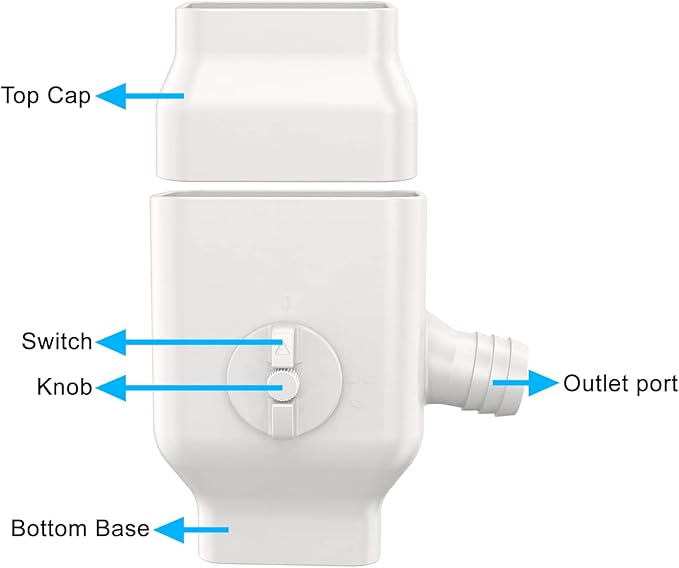 Gutter Downspout Diverter Fits for 2"x3" Standard Downspout, Rainwater Collection System with Adjustable Valve, Rainwater Diverter to Direct Water into Rain Barrel, 4ft. 1-1/4” Hose
