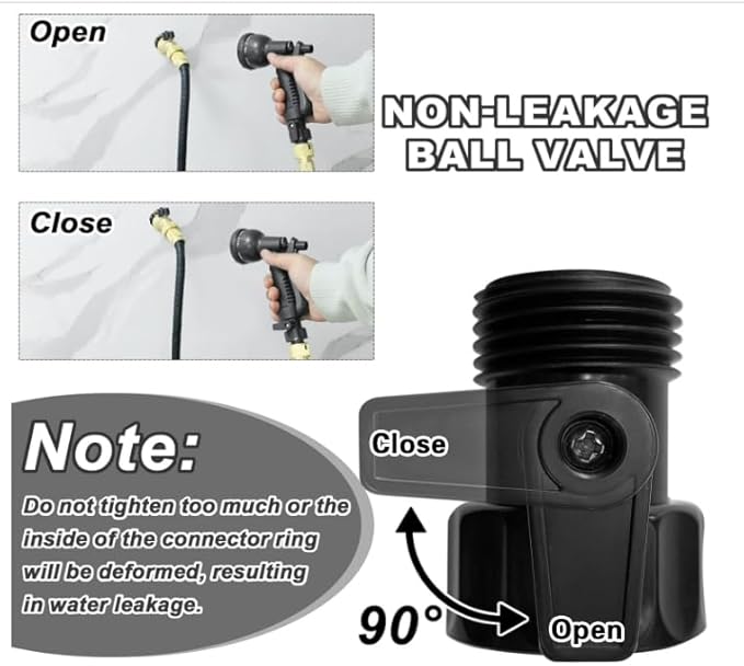 12 PCS 3/4'' Plastic Garden Hose Shut Off Valve,Water Shut-Off Ball Valve Thread Connector Coupling for Telescopic Water Pipe Water Gun Valve Control
