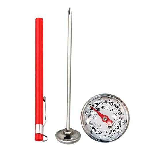 127mm Lightweight Compost Soil Kitchen Tool Measure Stainless Steel Thermometer Garden Dial Display Multifunction Milk Soil Hygrometer 0-100 Degrees Stainless Steel Thermometer G