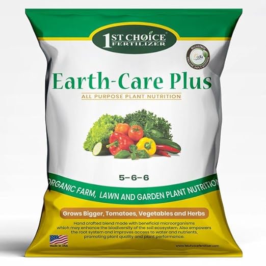 Earth-Care Plus 5-6-6 Organic Fast Acting Fertilizer for Plants - Water-Soluble Plant Food for Vegetables, Trees, and Flowers - Boost Growth for Lawns, & Gardens 4lb (1Pack)