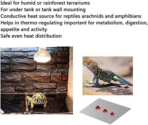 Reptile Heating Pad with Temperature Adjustment, 110V Non-Adhesive Heat Mat for Reptiles Tortoise Snakes Lizard Gecko Hermit Crab Turtle Amphibians - 20W Terrarium Heat Pad
