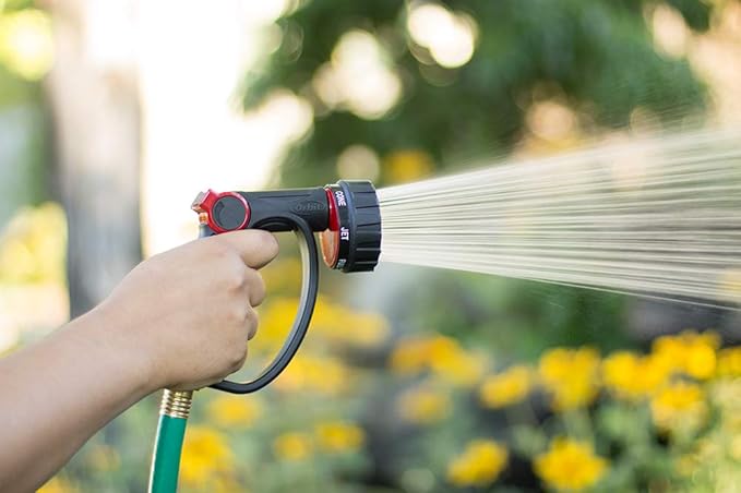 Orbit 58993 7-Pattern Watering Nozzle with Thumb Control, Black