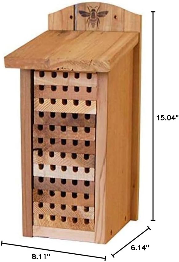 Woodlink 28551 Heavy Duty Cedar Mason Bee, Large Insect House, 14" H, Wood