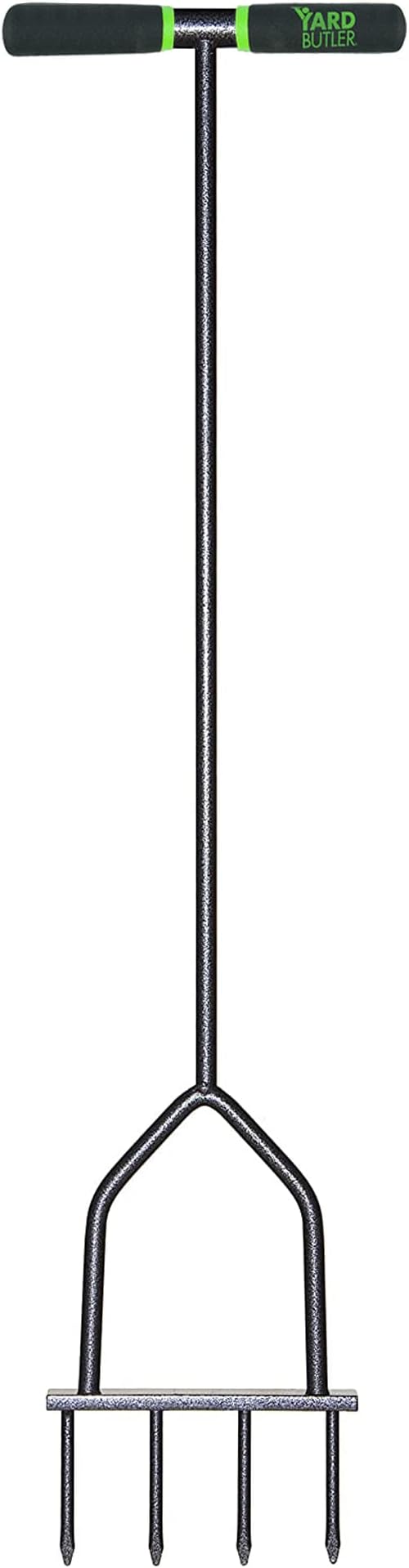Yard Butler Spike Grass Aerator, IM-7C - Lawn Care Tool for Aerating - Long-Handled - Power-Coated Steel Construction - Comfortable Cushioned Handles Garden Tool - Easy to Use