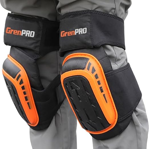 Professional Knee Pads for Work,Heavy Duty Thick Foam Knee Pads Tools,Knee Pad with Soft Gel Cushion for Construction,Work,Flooring,Gardening,Cleaning,Tiling,Orange