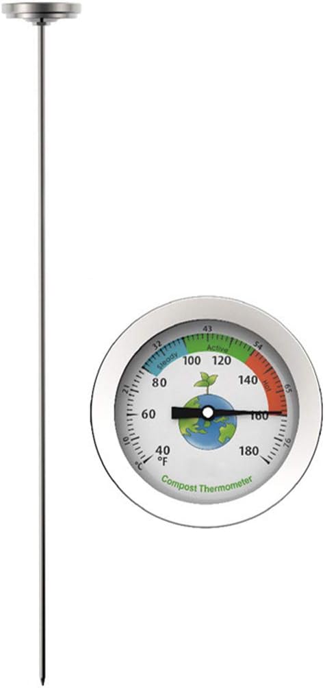 50cm Stainless Steel Compost Soil Thermometer Celsius Measuring Garden 40-180℉ Kitchen Gifts for Men