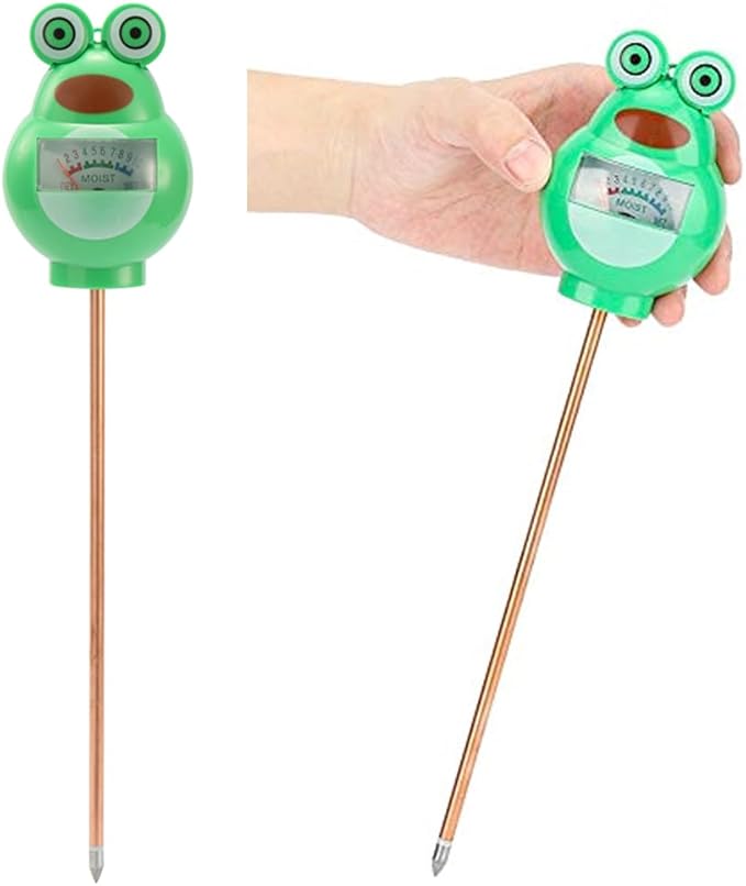 Cute Critter Soil Meter Indoor/Outdoor Moisture Sensor Frog & Ladybug, Soil Water Monitor, Flowers, Plant Care Home Garden (Frog)