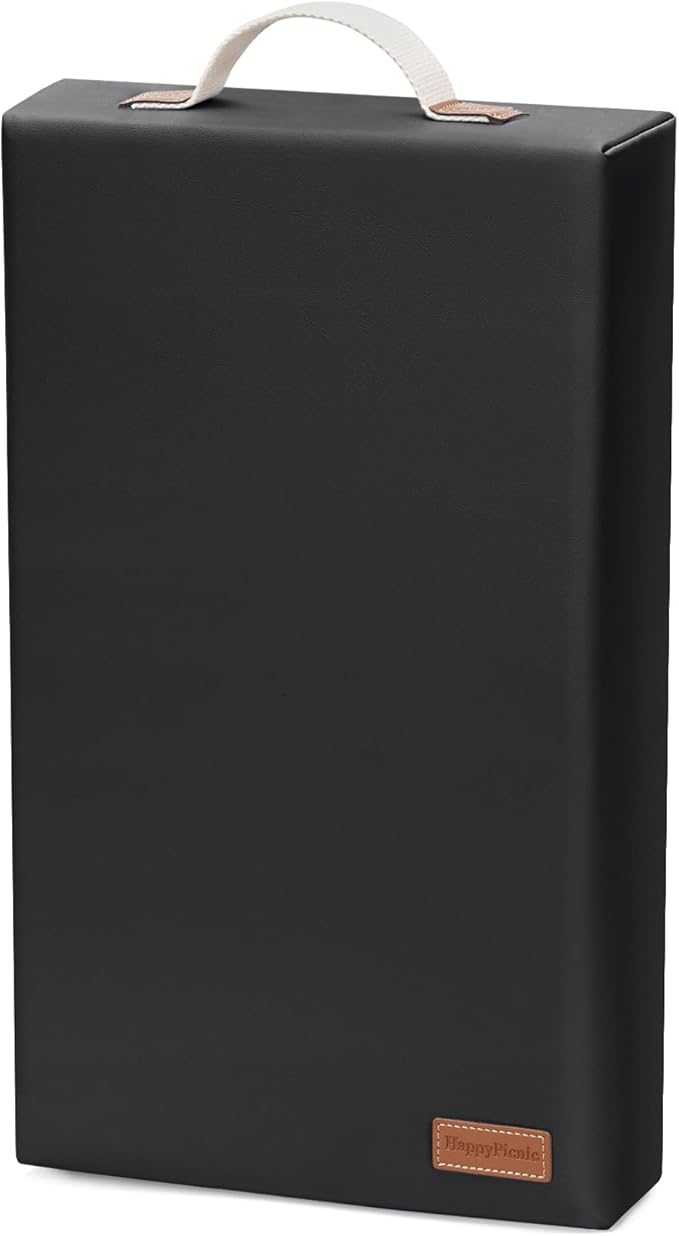 HappyPicnic Waterproof Garden Kneeling Pad - 2" Thick Soft Foam Kneeling Mat for Gardeners with Handle & Removable Cover, Knee Support for Bathing, Black