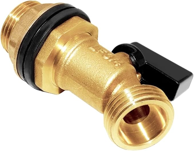 Joywayus Brass Water Container/Rain Barrel Spigot 3/4" Threaded Quarter Turn Ball Valve with Bulkhead Fitting, Suitable for Garden Hose Thread Connection (Pack of 2)