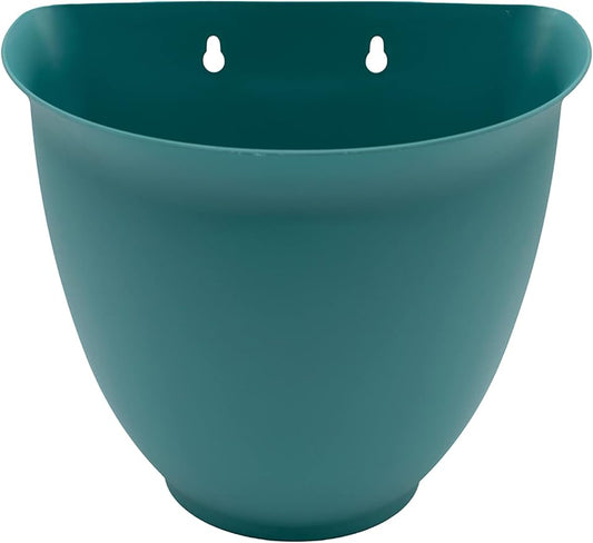 The HC Companies 8 Inch Garden Wall Planter - Plastic Hanging Plant Pot for Indoor Outdoor Flowers, Herbs, Dusty Teal