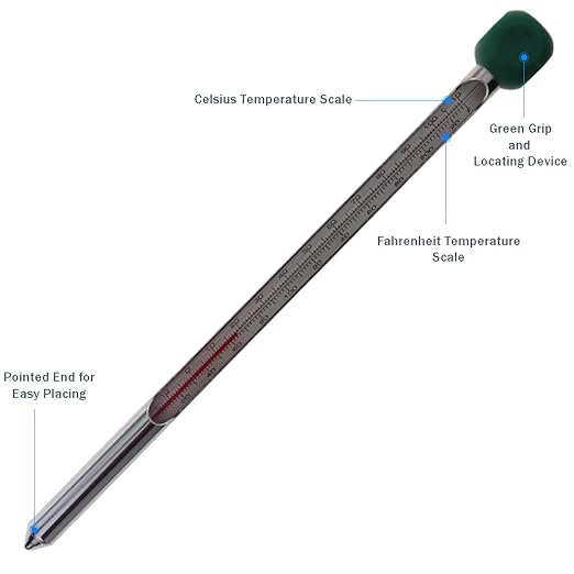 Garden Soil Thermometer 210 mm Temperature Probe - Monitor Temperature of Soil Prior to Sowing and Planting Compost with This Useful Soil Temperature Probes