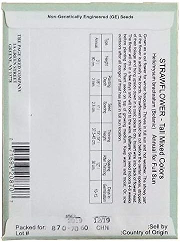 Set of 100 Flower Seed Packets! Flower Seeds in Bulk (100, Strawflower)