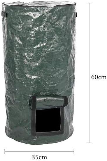 Compost Bag Garden Waste Bin, Environmental Homemade Organic Ferment PE Compost Bag Outdoor Kitchen Waste Disposal Composter Bag(35 60cm)