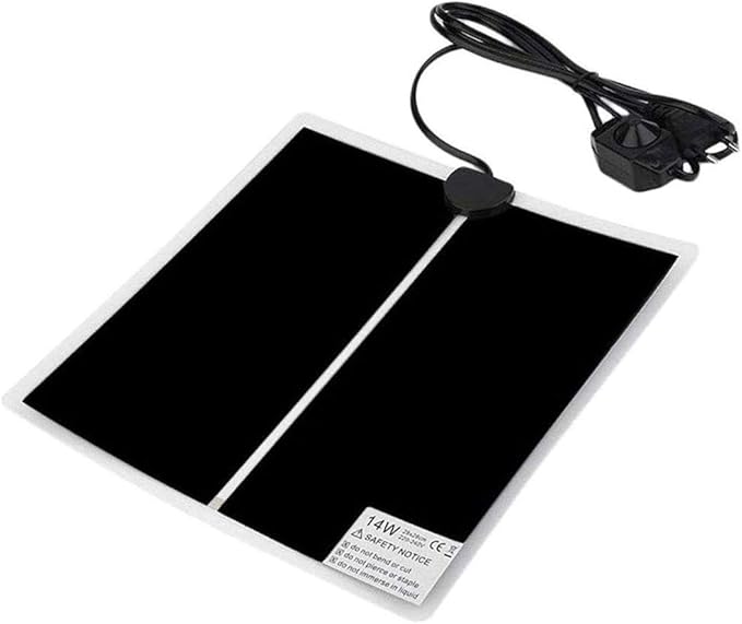 Reptile Heating Pad with Temperature Adjustment, 110V Non-Adhesive Heat Mat for Reptiles Tortoise Snakes Lizard Gecko Hermit Crab Turtle Amphibians - 14W Terrarium Heat Pad