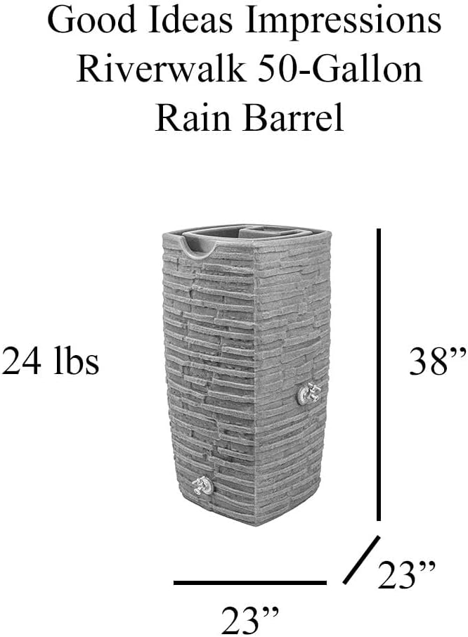 Good Ideas Impressions Riverwalk 50 Gallon Rain Saver - Sandstone