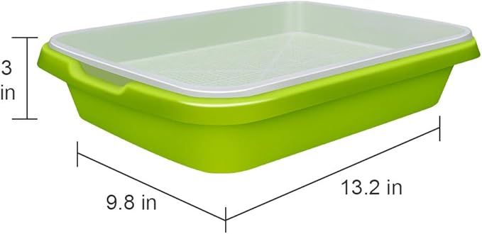 SUNPRO 2-Pack Seed Sprouter Tray with Humidity Lid, BPA Free Food Grade Soil-Free Sprouting Kit, Large Capacity Wheatgrass Grower & Microgreens Germination Station for Beans, Peas, Cat Grass (Green)